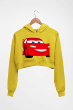 Load image into Gallery viewer, Lightning McQueen Crop HOODIE FOR WOMEN-Mustard Yellow-Ektarfa.online
