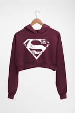 Load image into Gallery viewer, Superman Superhero Crop HOODIE FOR WOMEN-Maroon-Ektarfa.online
