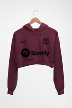 Load image into Gallery viewer, Barcelona 2022-23 Crop HOODIE FOR WOMEN-Maroon-Ektarfa.online

