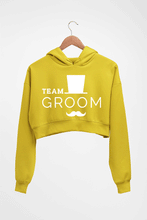 Load image into Gallery viewer, Team Groom Crop HOODIE FOR WOMEN-Mustard Yellow-Ektarfa.online

