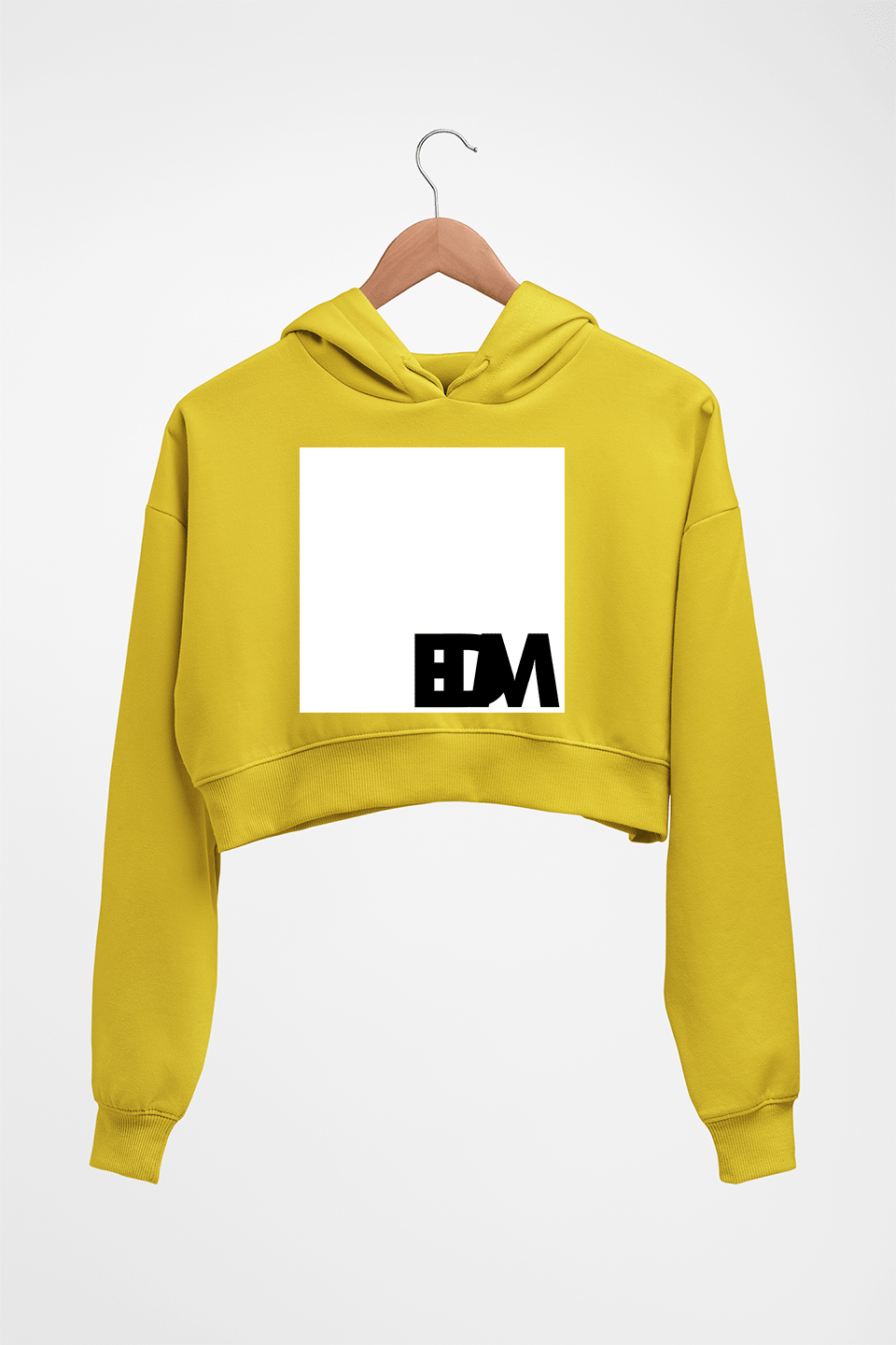 EDM Crop HOODIE FOR WOMEN-Mustard Yellow-Ektarfa.online