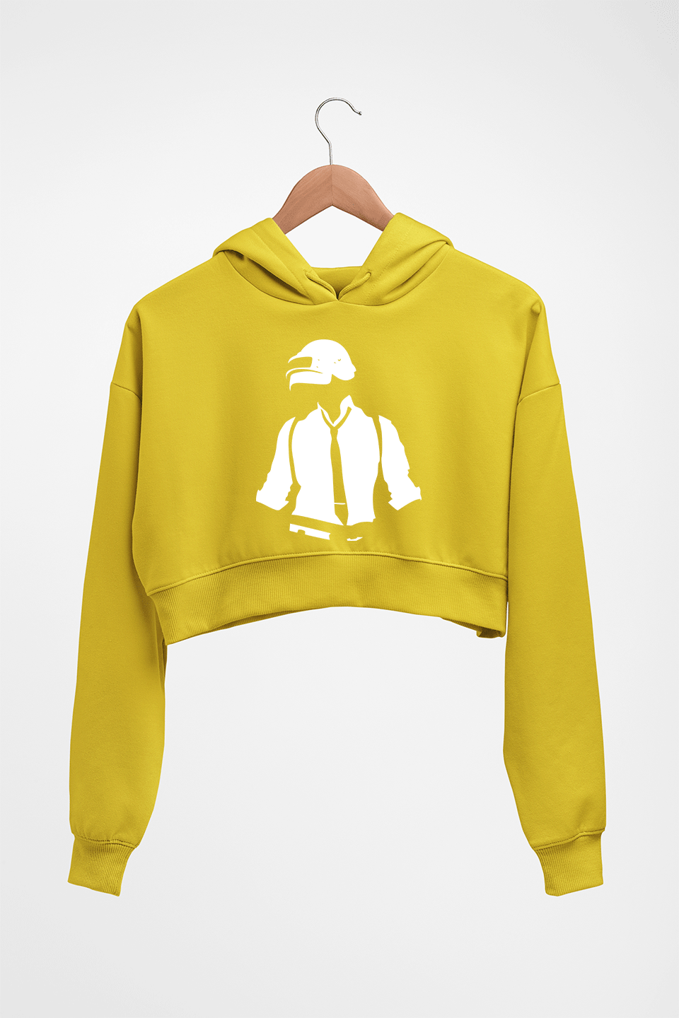 PUBG Crop HOODIE FOR WOMEN-Mustard Yellow-Ektarfa.online