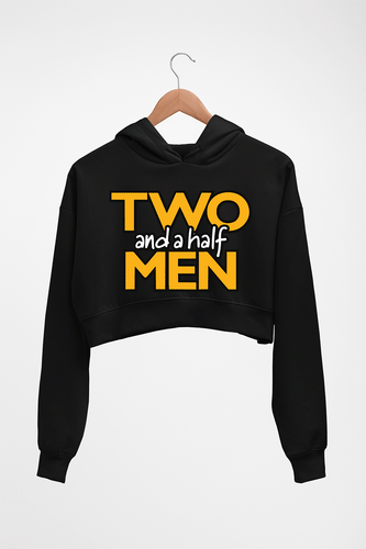 Two and a Half Men Crop HOODIE FOR WOMEN-Black-Ektarfa.online