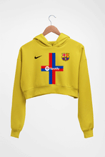 Load image into Gallery viewer, Barcelona 2022-23 Crop HOODIE FOR WOMEN-Mustard yellow-Ektarfa.online
