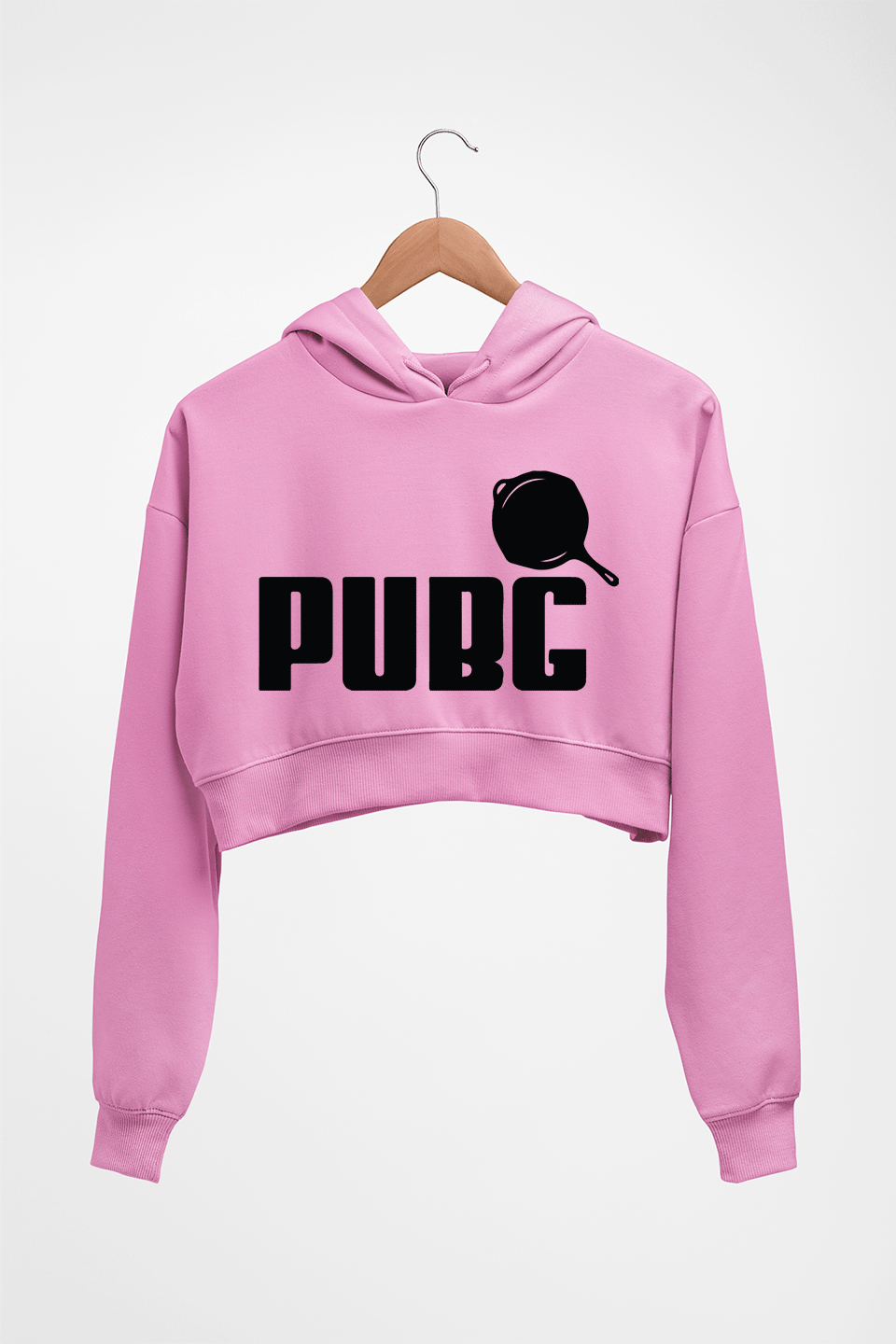 PUBG Crop HOODIE FOR WOMEN-Light Baby Pink-Ektarfa.online