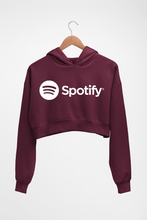 Load image into Gallery viewer, Spotify Crop HOODIE FOR WOMEN-Maroon-Ektarfa.online
