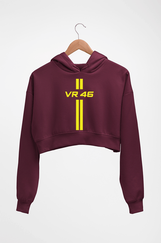 Valentino Rossi(VR 46) Crop HOODIE FOR WOMEN-Maroon-Ektarfa.online