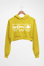 Load image into Gallery viewer, PUBG Eat Sleep Pubg Crop HOODIE FOR WOMEN-Mustard yellow-Ektarfa.online
