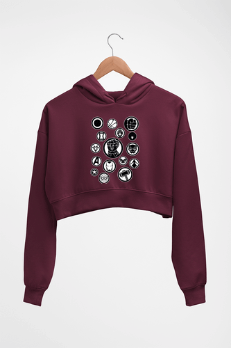 Avengers Crop HOODIE FOR WOMEN-Maroon-Ektarfa.online