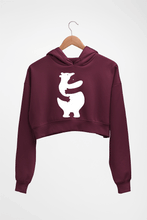 Load image into Gallery viewer, Hippo Dolphin Hug Crop HOODIE FOR WOMEN-Maroon-Ektarfa.online
