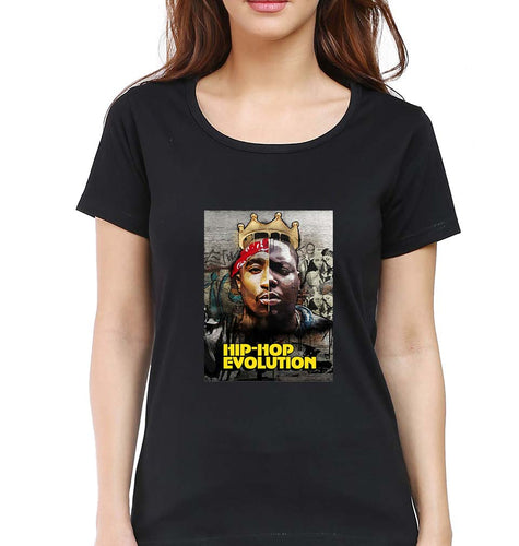 Hip-Hop Evolution T-Shirt for Women-Black-Ektarfa.online