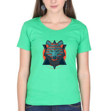 Load image into Gallery viewer, Fox Wolf T-Shirt for Women-flag green-Ektarfa.online
