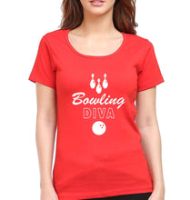 Load image into Gallery viewer, Bowling Diva T-Shirt for Women-Red-Ektarfa.online
