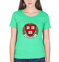 Load image into Gallery viewer, Harvard University T-Shirt for Women-Flag Green-Ektarfa.online
