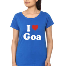 Load image into Gallery viewer, I Love Goa T-Shirt for Women-Royal Blue-Ektarfa.online
