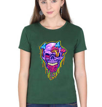 Load image into Gallery viewer, Trippy Psychedelic Peace T-Shirt for Women-Dark Green-Ektarfa.online

