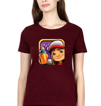 Load image into Gallery viewer, Subway Surfers T-Shirt for Women-Maroon-Ektarfa.online
