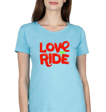 Load image into Gallery viewer, Love to Ride T-Shirt for Women-Light Blue-Ektarfa.online
