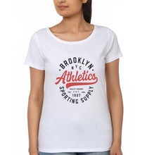 Load image into Gallery viewer, Varsity Brooklyn NYC T-Shirt for Women-White-Ektarfa.online
