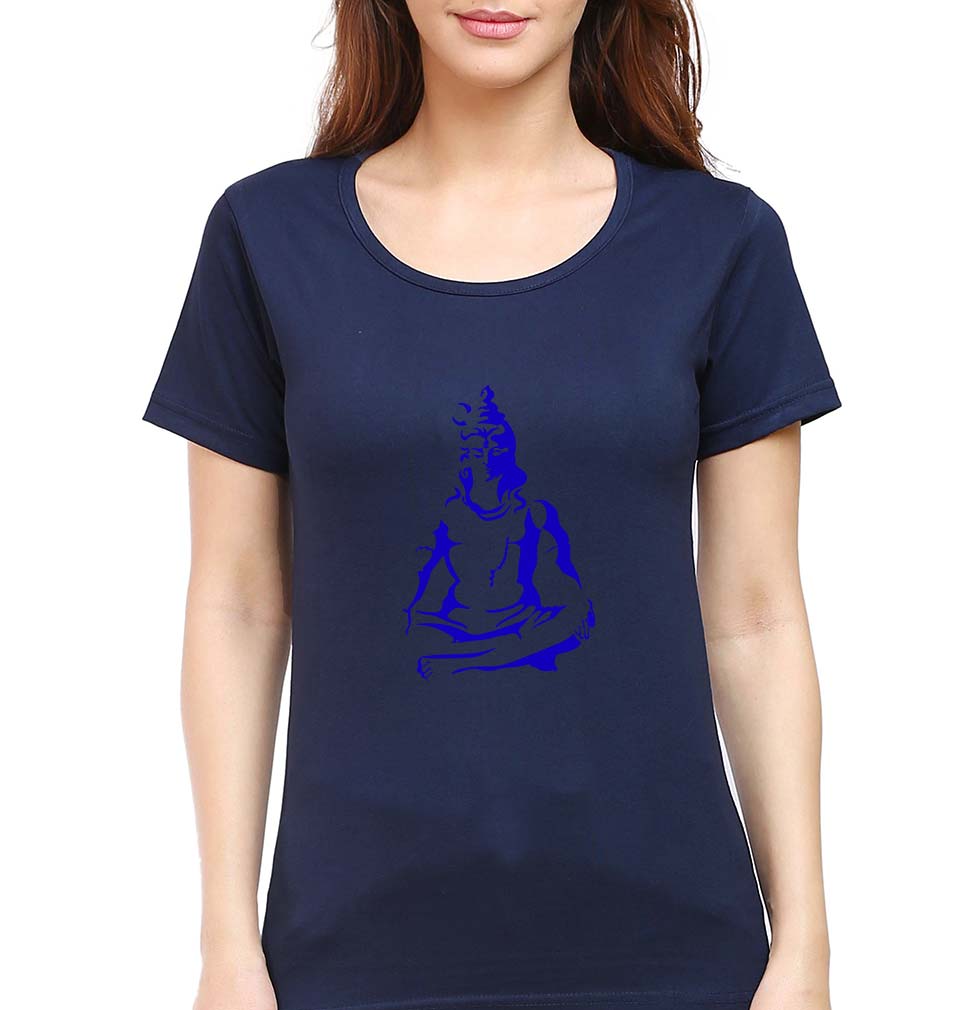 Mahakal Mahadev Bholenath Shiva Shivji T-Shirt for Women-Navy Blue-Ektarfa.online