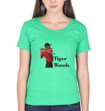 Load image into Gallery viewer, Tiger Woods T-Shirt for Women-Flag Green-Ektarfa.online
