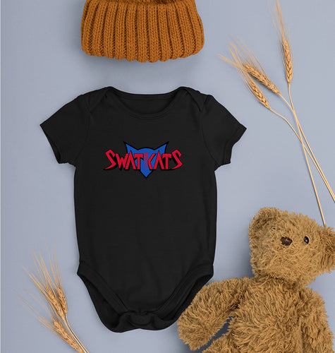 Swat Kats Logo Kids Romper For Baby Boy/Girl-0-5 Months(18 Inches)-Black-Ektarfa.online