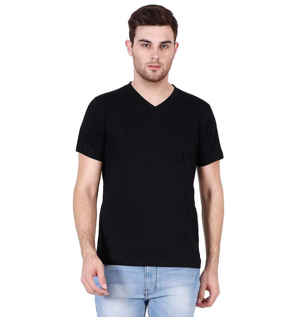 Ektarfa Garments Men Plain T-Shirts & Hoodies Plain Black V Neck T-Shirt