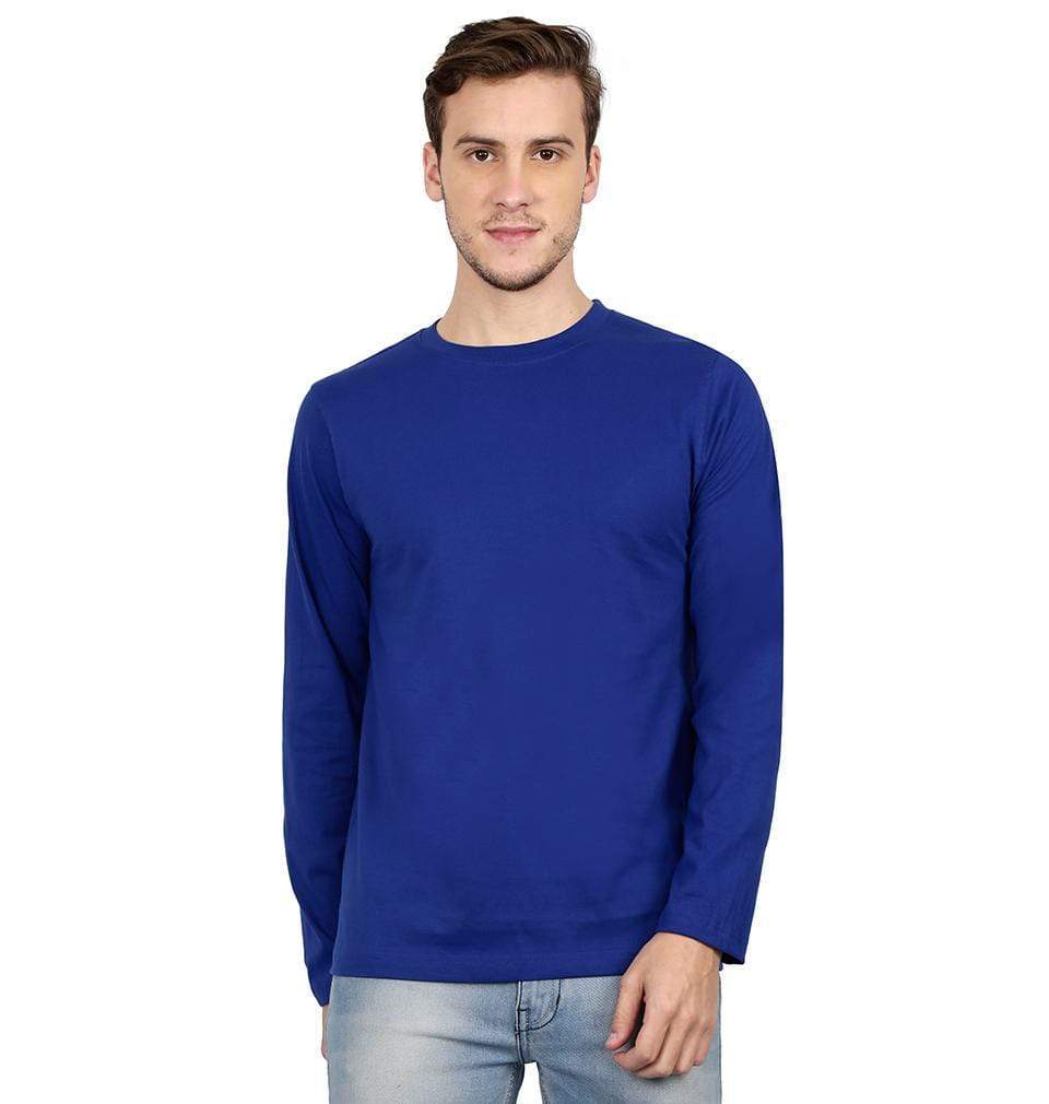 Ektarfa Garments Men Plain T-Shirts & Hoodies Plain Royal Blue Full Sleeves T-Shirt