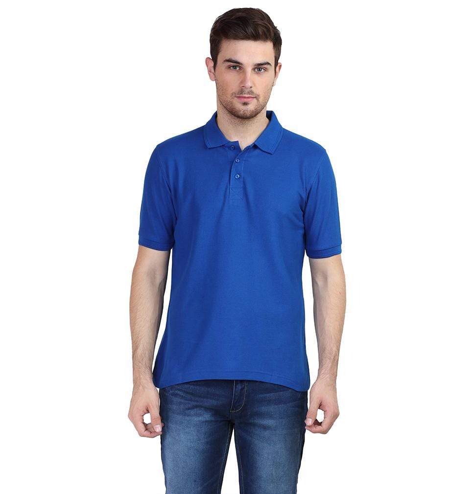 Ektarfa Garments Men Plain T-Shirts & Hoodies Plain Royal Blue Polo T-Shirt